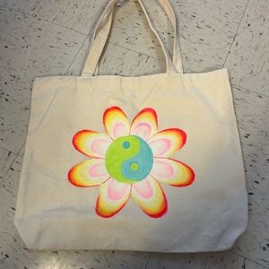 Hand painted canvas tote